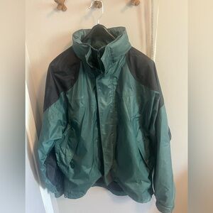 Bass pro shop wind jacket hidden hood full zip pockets men’s M